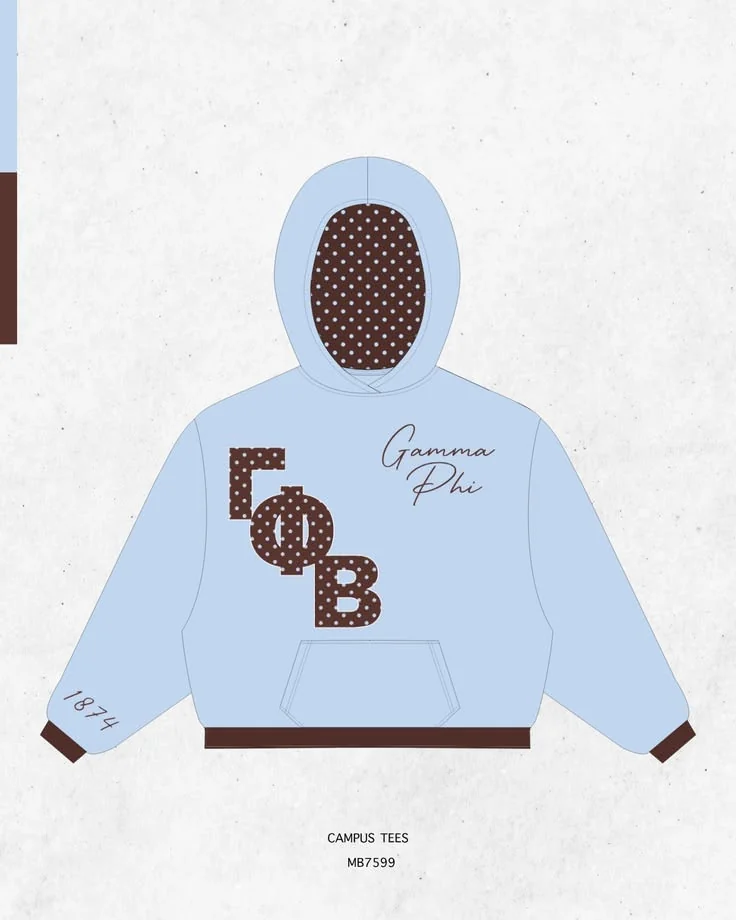 Gamma Phi Beta · Apparel mockup — Campus Tees garment mockup inspiration