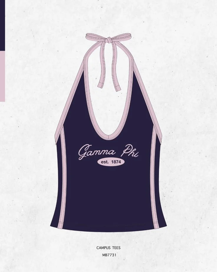 Gamma Phi Beta · Apparel mockup — Campus Tees garment mockup inspiration