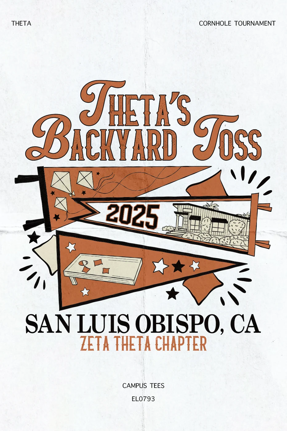 Cal Poly Theta Cornhole Tournament — Kappa Alpha Theta design inspiration