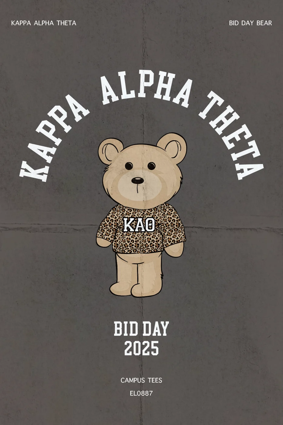 Ohio State Theta Bid Day Bear — Kappa Alpha Theta custom apparel design inspiration for bid day