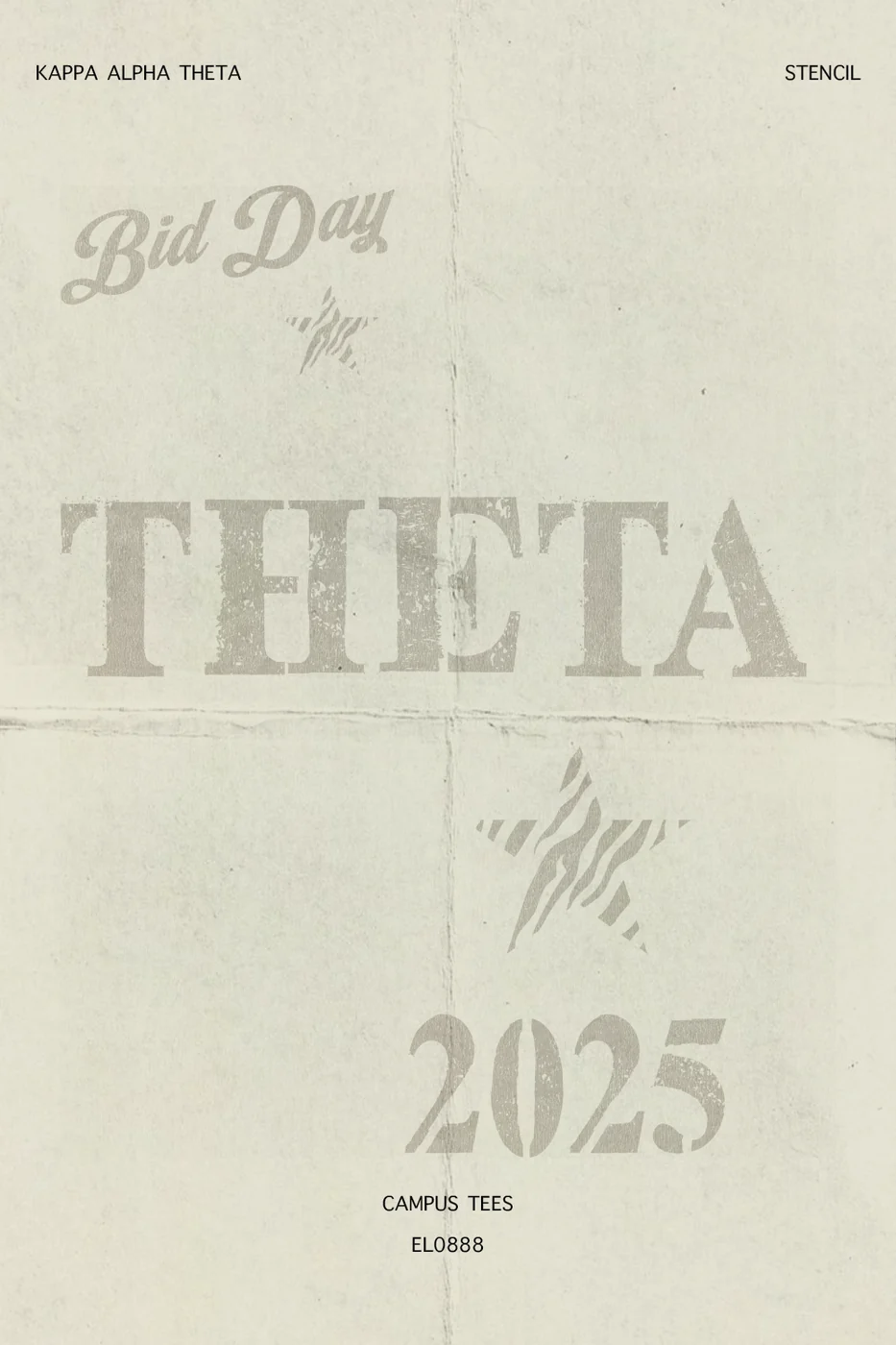 Ohio State Theta Stencil — Kappa Alpha Theta custom apparel design inspiration