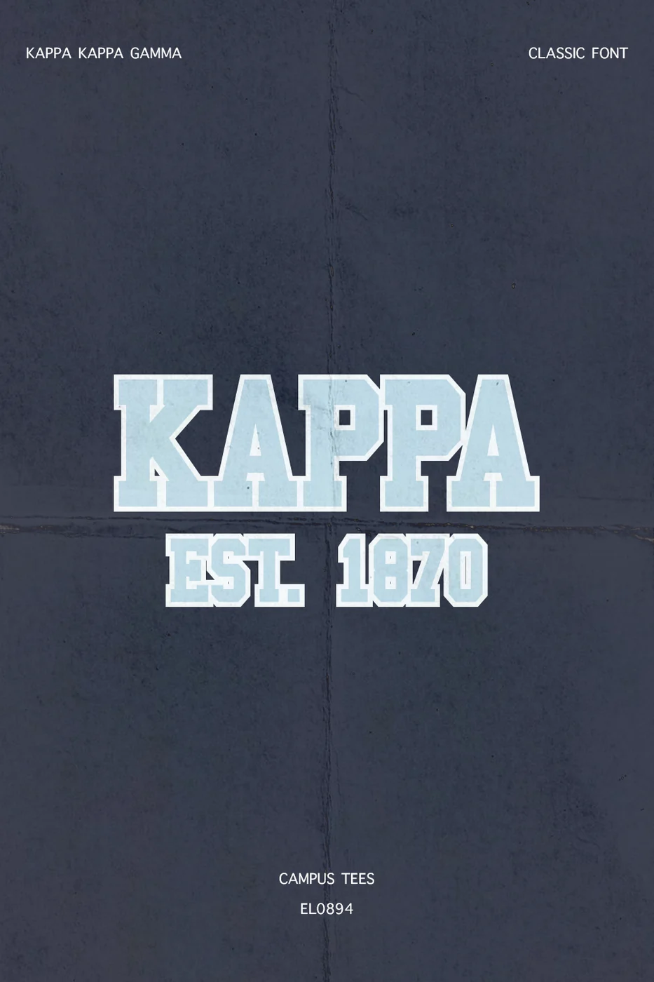JHUKKG Classic Font — Kappa Kappa Gamma custom apparel design inspiration