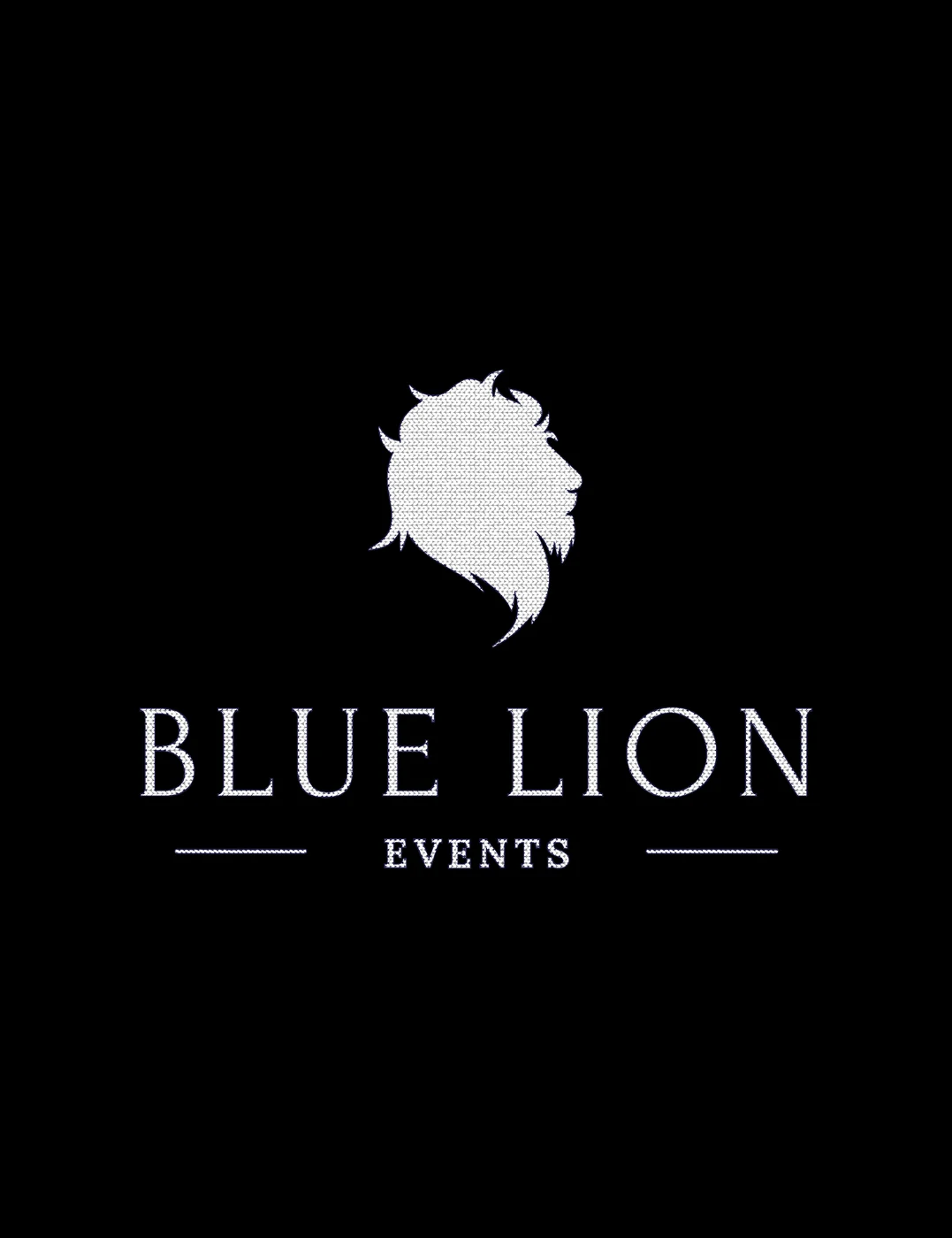 BLUE LION EVENTS WHITE EMBROIDERY — Campus Tees custom apparel design inspiration