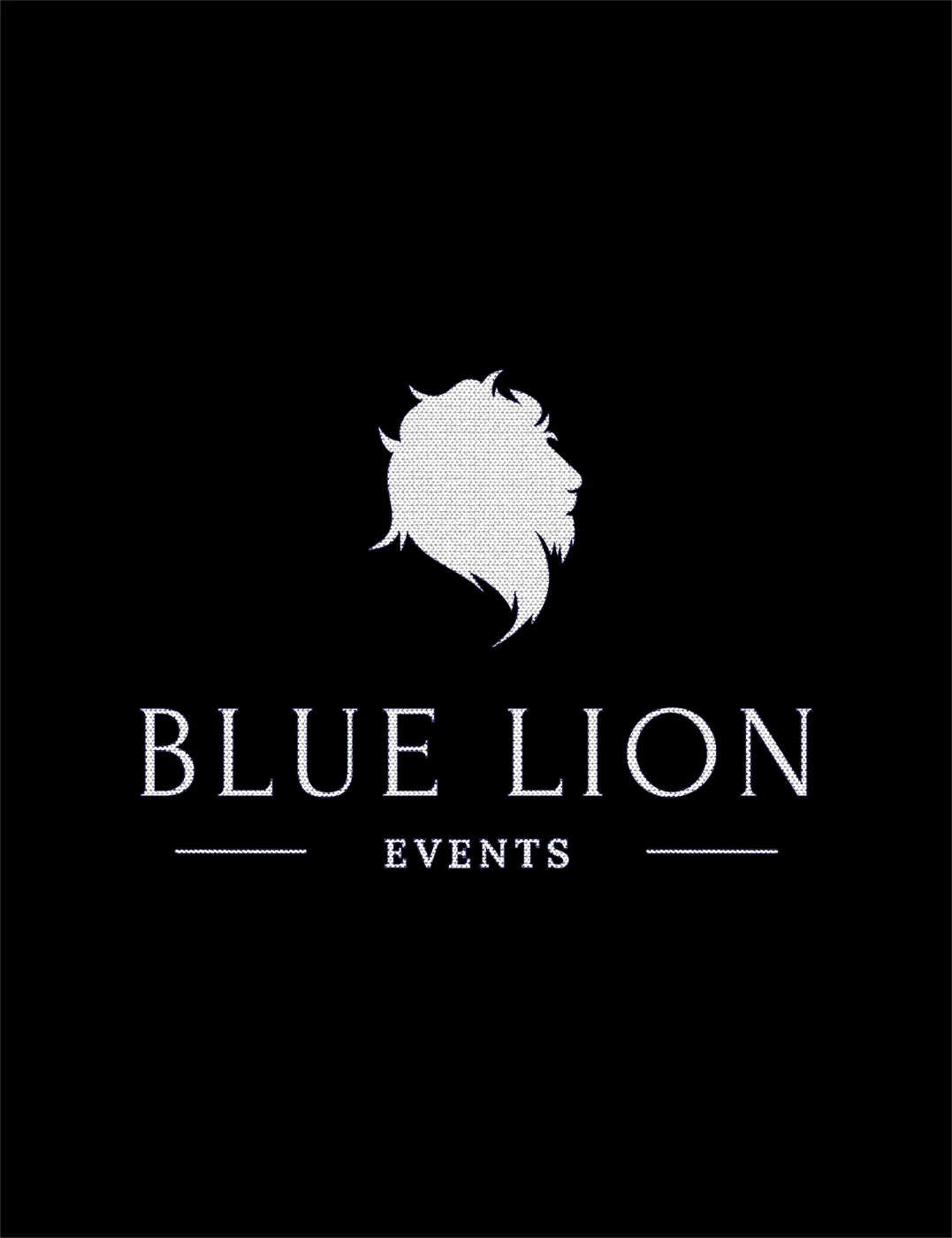 BLUE LION EVENTS WHITE EMBROIDERY — Campus Tees custom apparel design inspiration