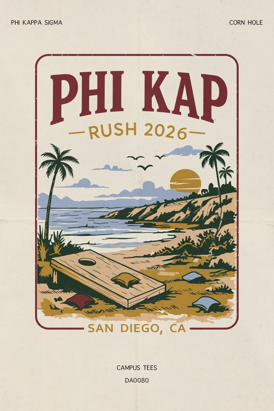 USD PHI KAP CORN HOLE — Campus Tees custom apparel design inspiration