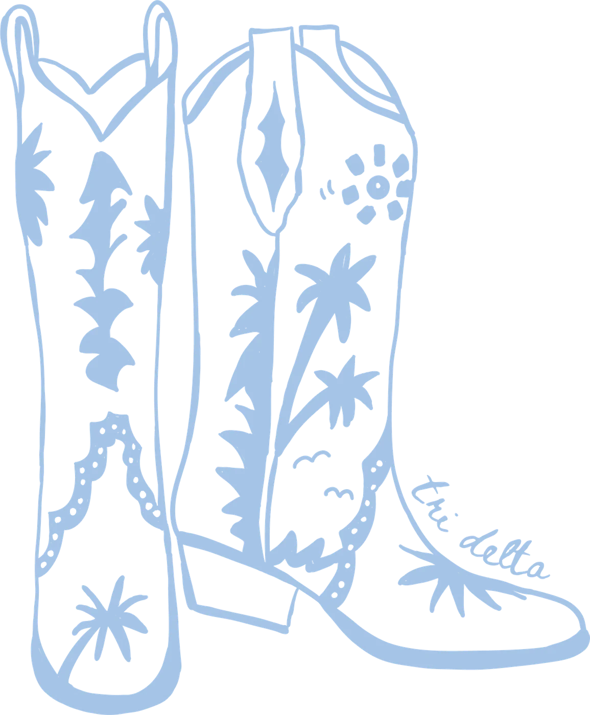 Tri Delta Coastal Cowgirl Vibe — Campus Tees custom apparel design inspiration
