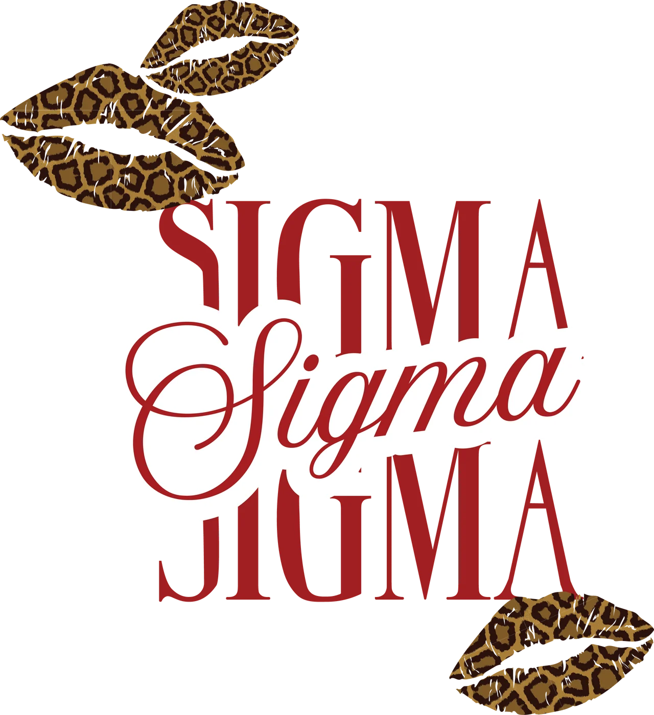 Tri Sigma Cheetah Print Lips — Campus Tees custom apparel design inspiration