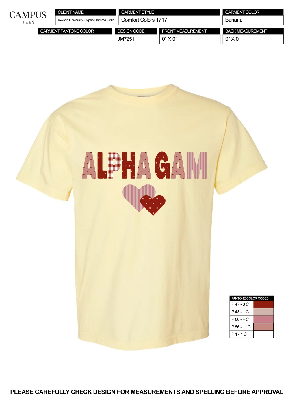 Townson University Alpha Gam — Campus Tees custom apparel design inspiration