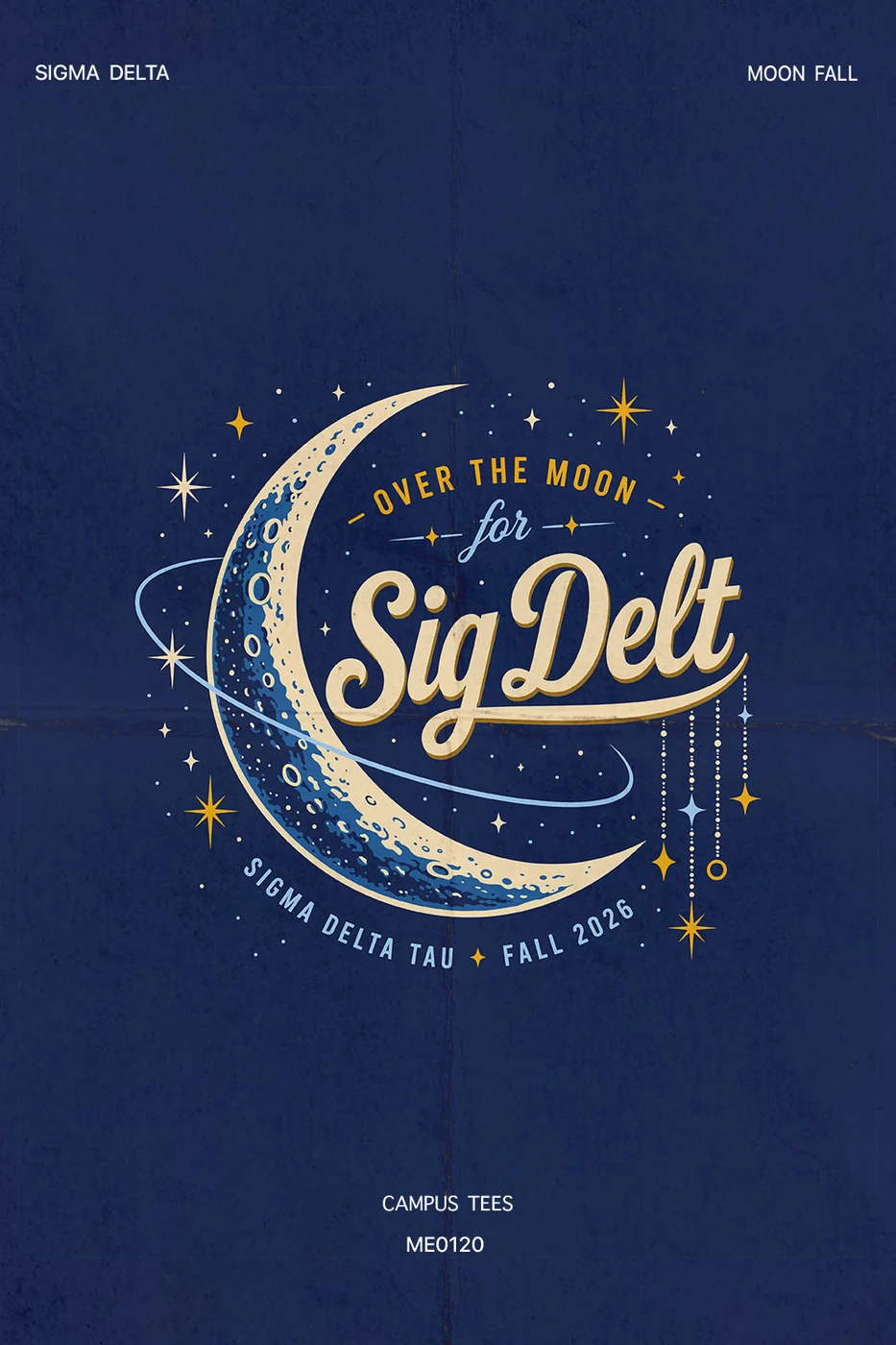 Stevens Institute of Technology Sigma Delta Sig Delt Moon — Campus Tees custom apparel design inspiration