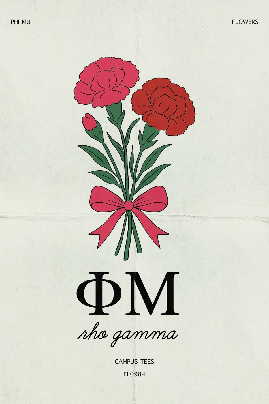 Ball State Phi Mu Flowers — Phi Mu custom apparel design inspiration