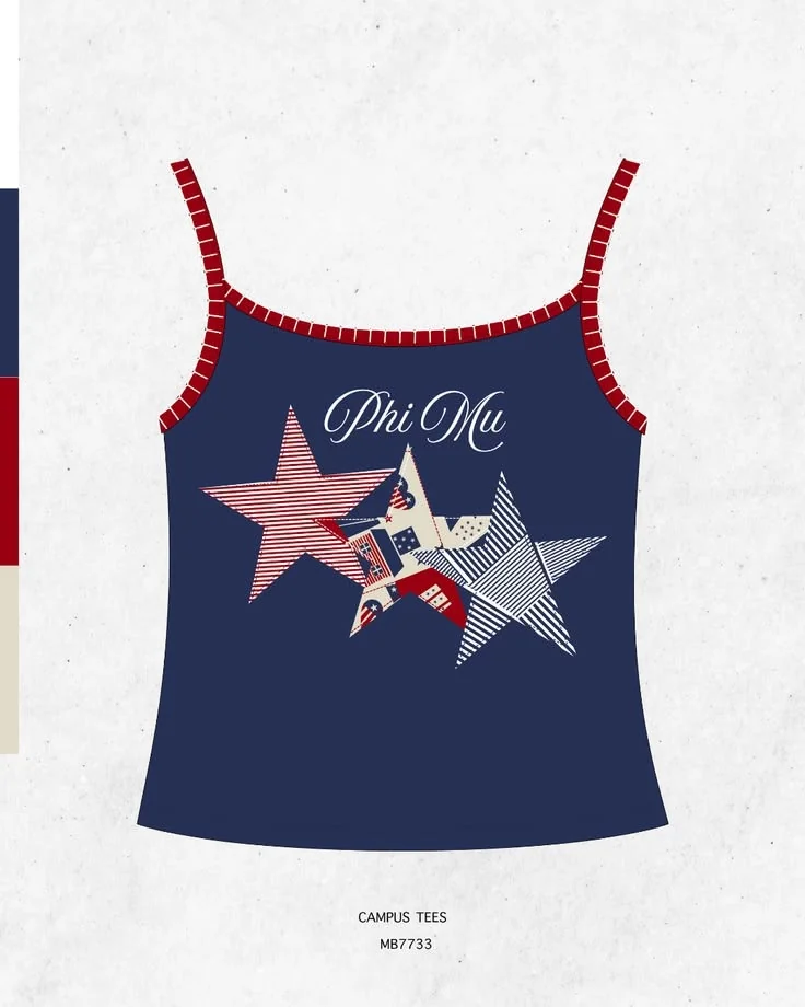 Phi Mu · Apparel mockup — Campus Tees garment mockup inspiration