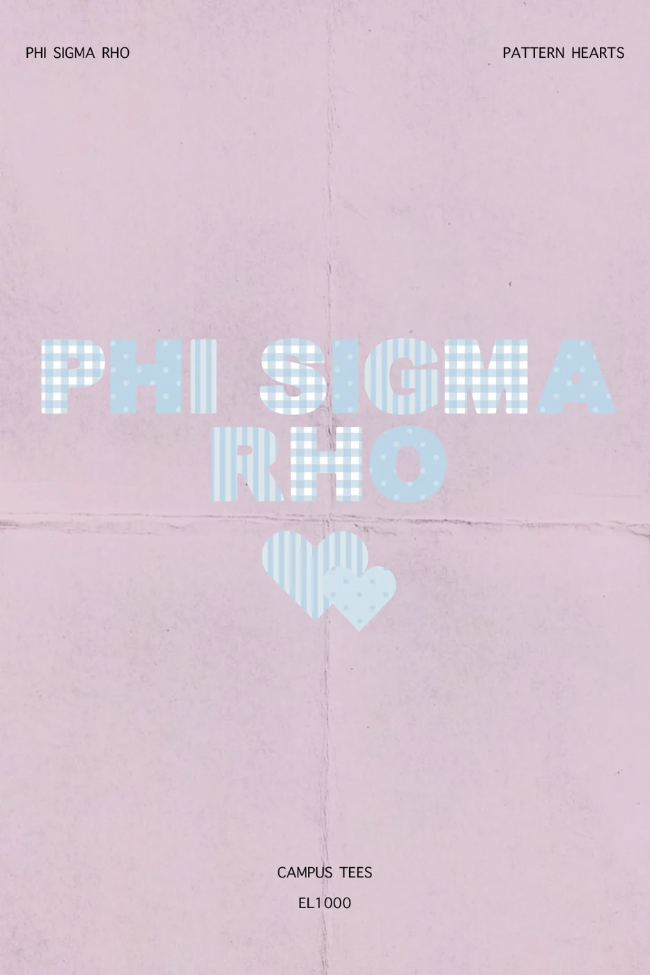 UCSDPhi Sig Pattern Hearts — Phi Sigma Rho custom apparel design inspiration