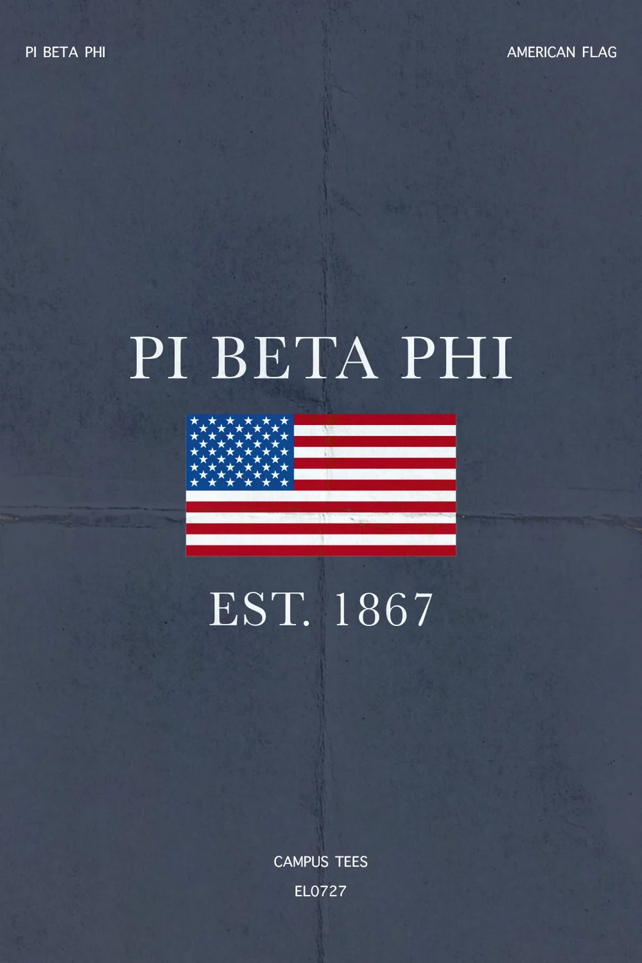 Emory Pi Phi American Flag — Pi Beta Phi custom apparel design inspiration