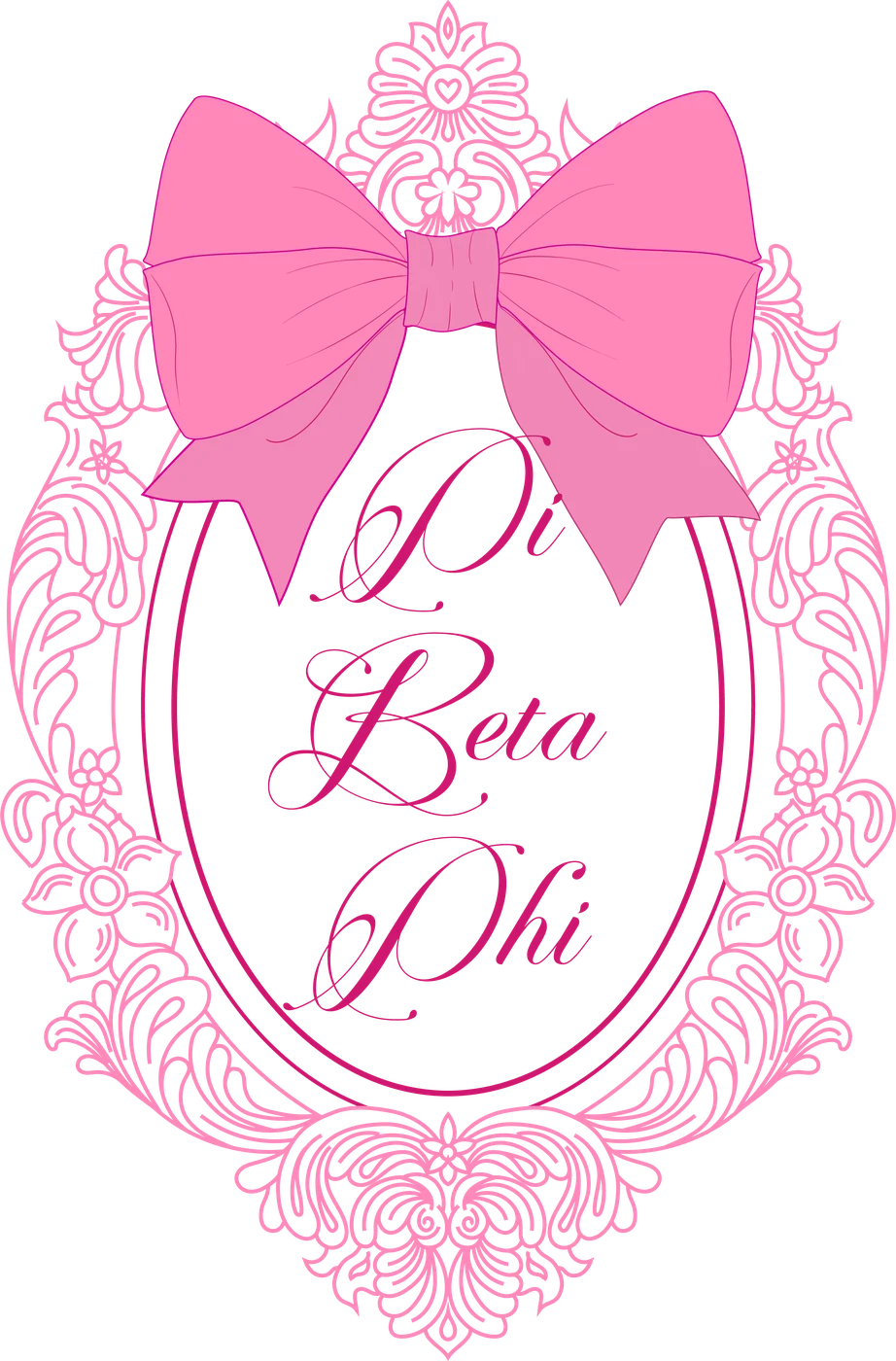 Pi Beta Phi Pink Vintage Frame — Pi Beta Phi custom apparel design inspiration