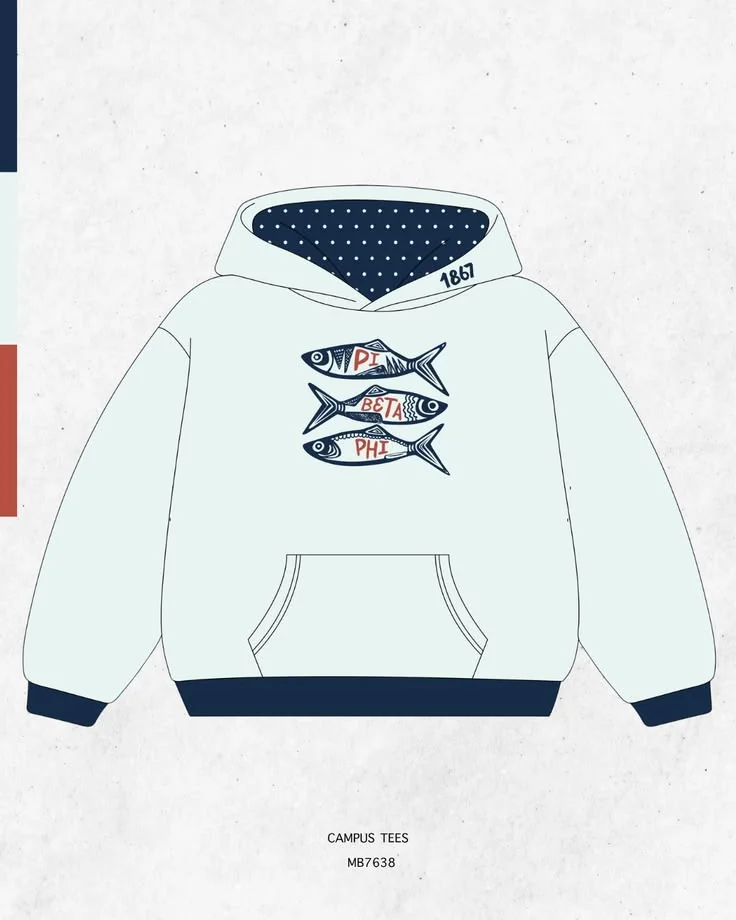Pi Beta Phi · Apparel mockup — Campus Tees garment mockup inspiration