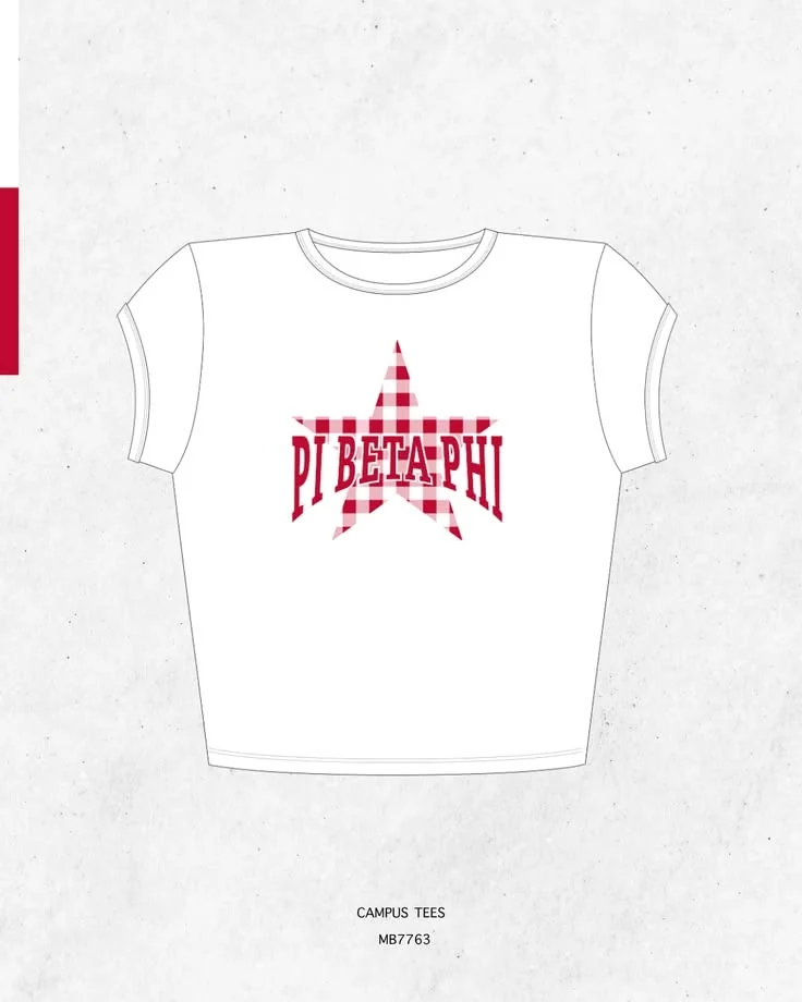 Pi Beta Phi · Apparel mockup — Campus Tees garment mockup inspiration