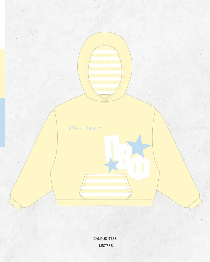 Pi Beta Phi · Apparel mockup — Campus Tees garment mockup inspiration