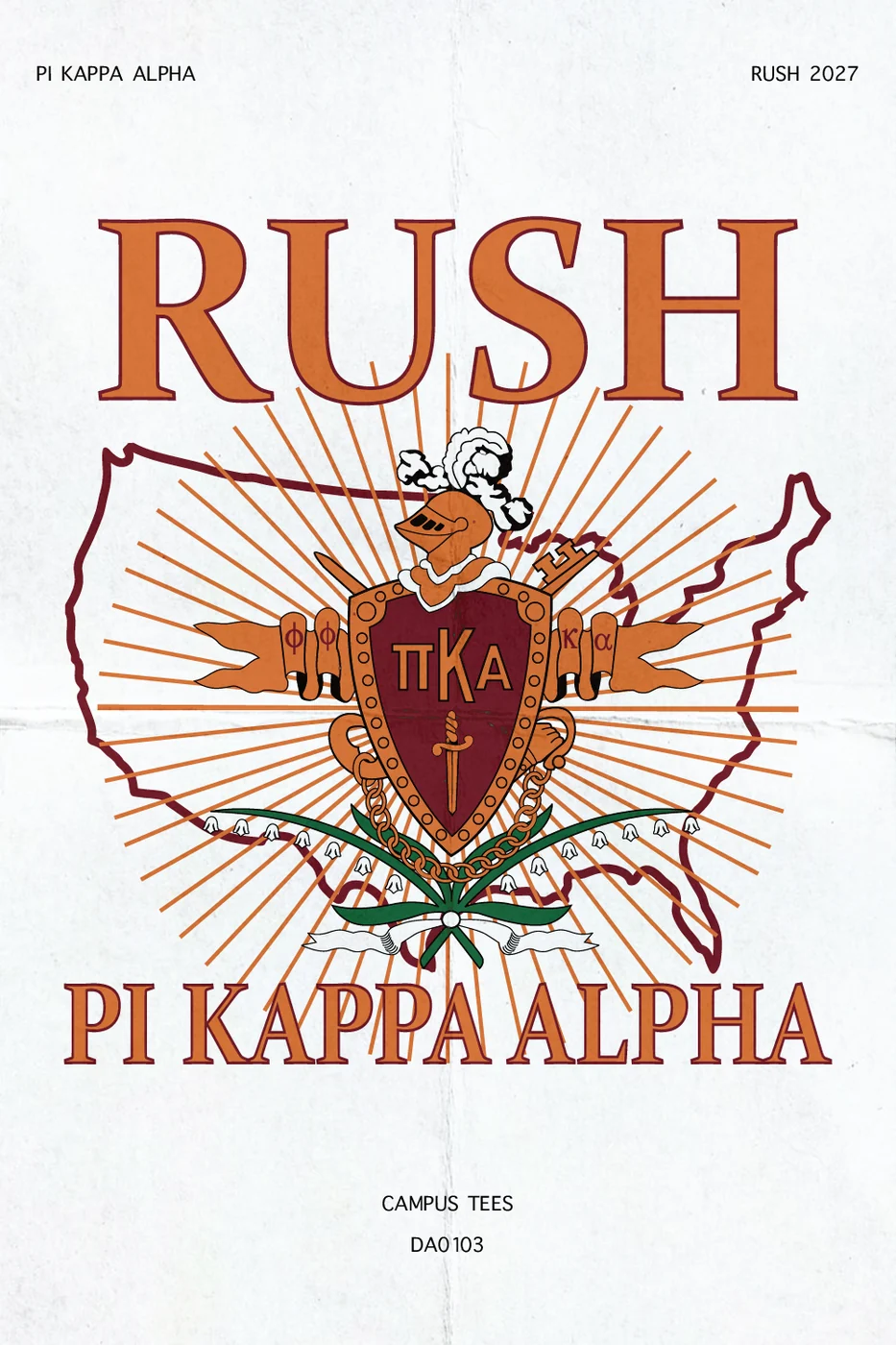 RHODES COLLEGE PIKE RUSH 2027 — Pi Kappa Alpha design inspiration