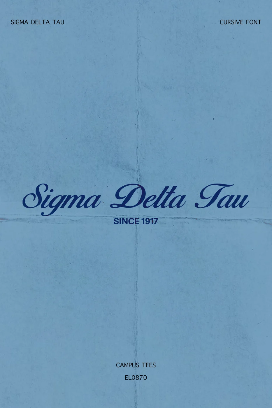 American SDT Cursive Font — Sigma Delta Tau custom apparel design inspiration