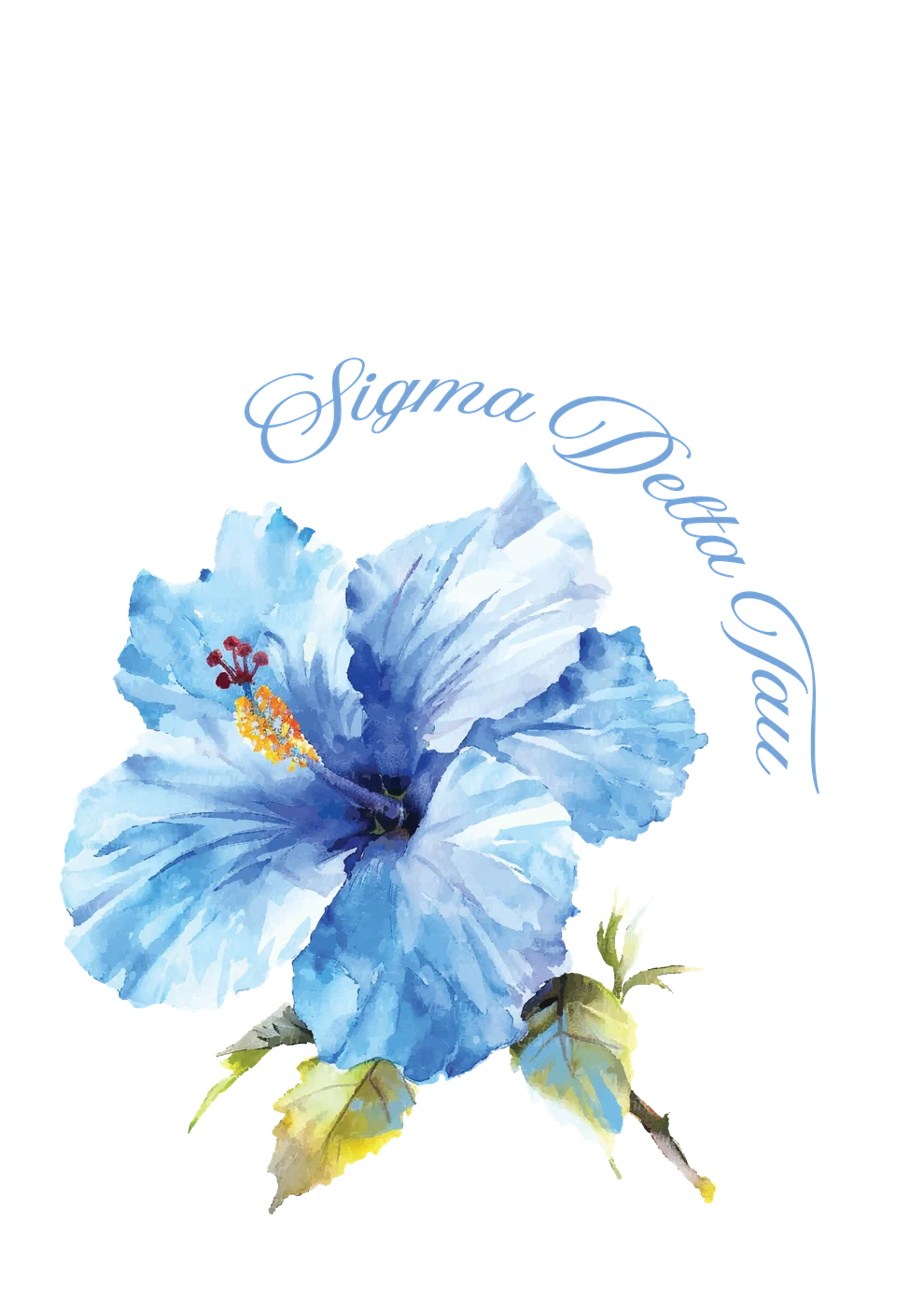 Sigma Delta Tau Blue Flower v2 — Sigma Delta Tau custom apparel design inspiration