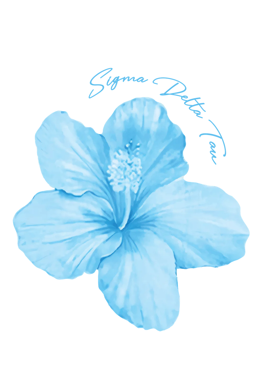 Sigma Delta Tau Blue Flower v3 — Sigma Delta Tau custom apparel design inspiration