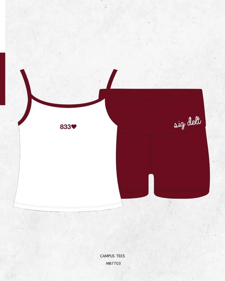 Sigma Delta Tau · Apparel mockup — Campus Tees garment mockup inspiration