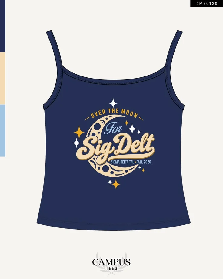 Sigma Delta Tau · Apparel mockup — Campus Tees garment mockup inspiration