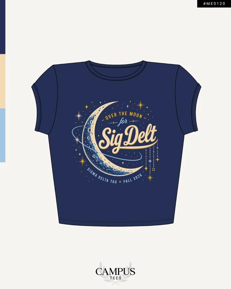 Sigma Delta Tau · Apparel mockup — Campus Tees garment mockup inspiration