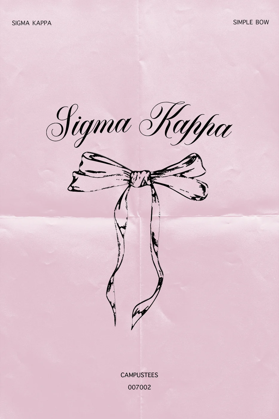 Sigma Kappa Simple Bow — Sigma Kappa custom apparel design inspiration