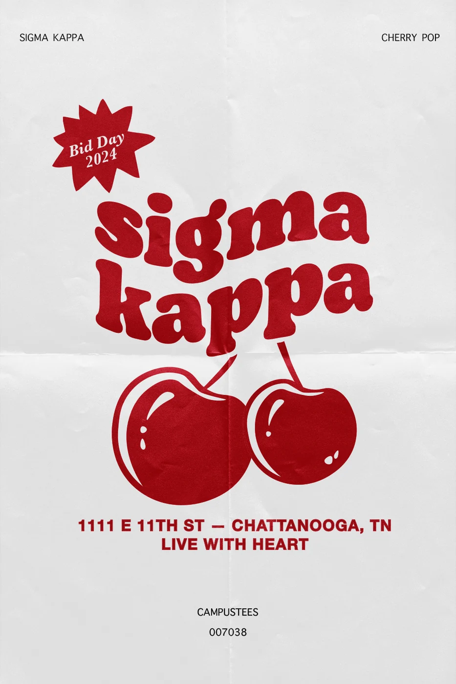 Sigma Kappa Cherry Pop — Campus Tees custom apparel design inspiration