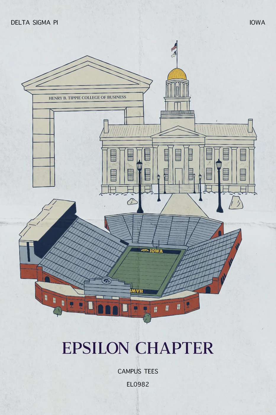 Uof IDelta Sigma Pi Iowa — Sigma Pi custom apparel design inspiration