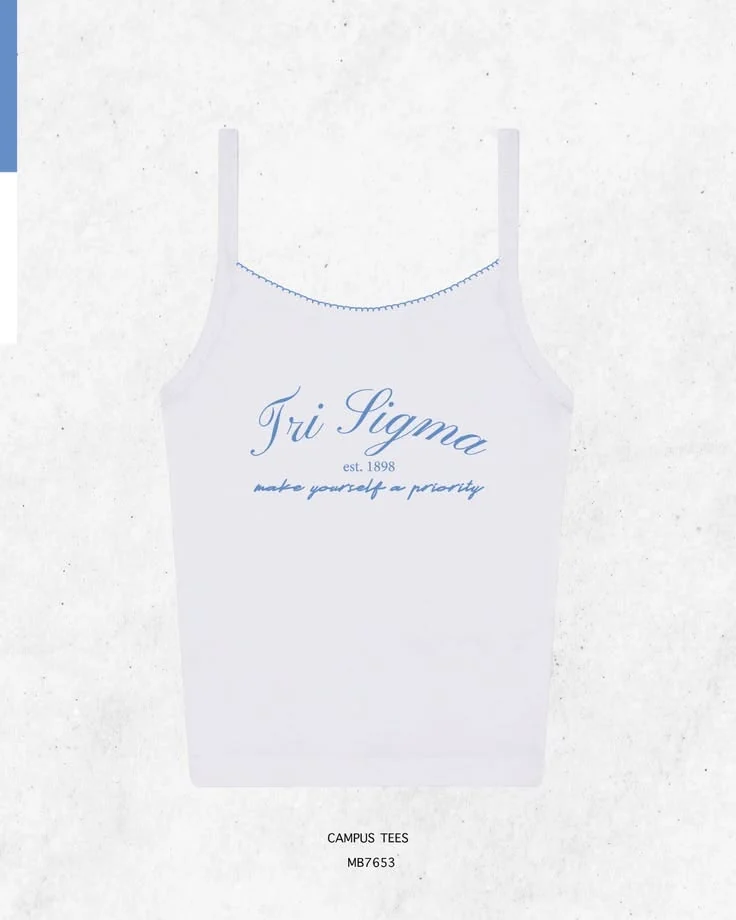 Sigma Sigma Sigma · Apparel mockup — Campus Tees garment mockup inspiration