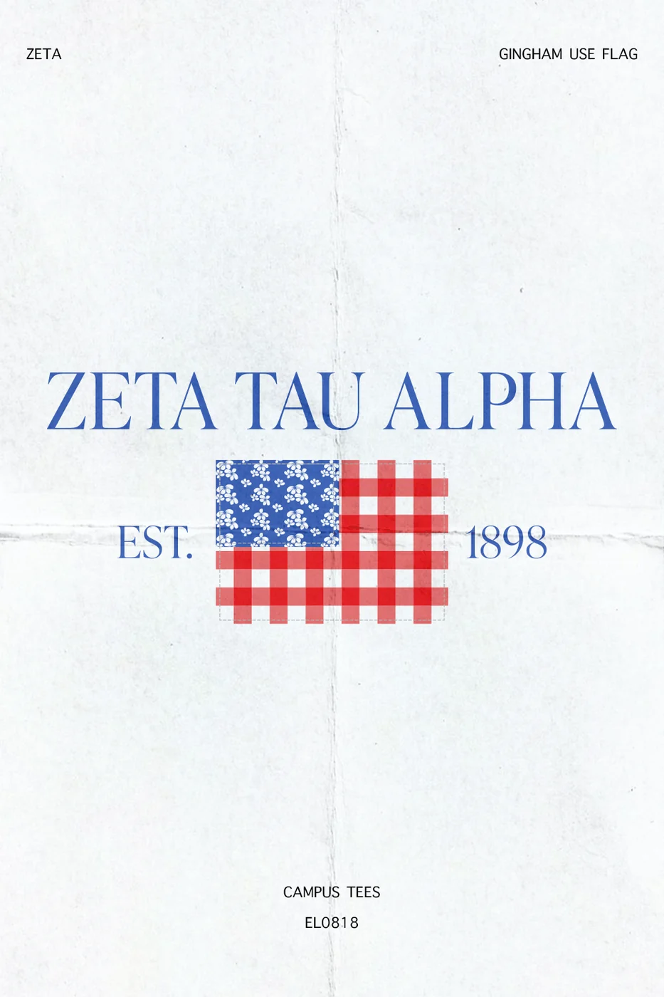 SHSUZeta Gingham USAFlag — Campus Tees custom apparel design inspiration