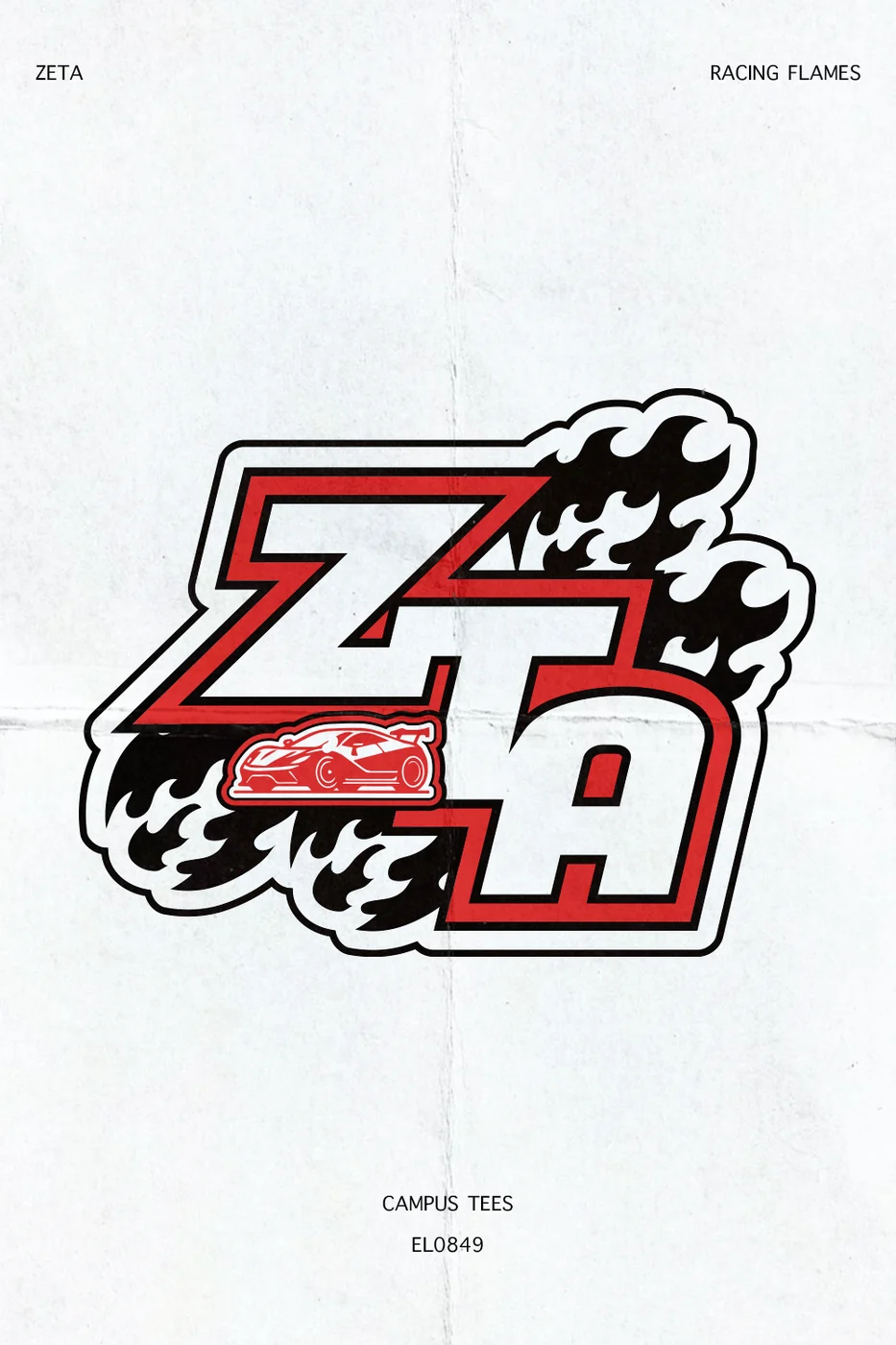 Houston Zeta Racing Flames — Zeta Tau Alpha custom apparel design inspiration