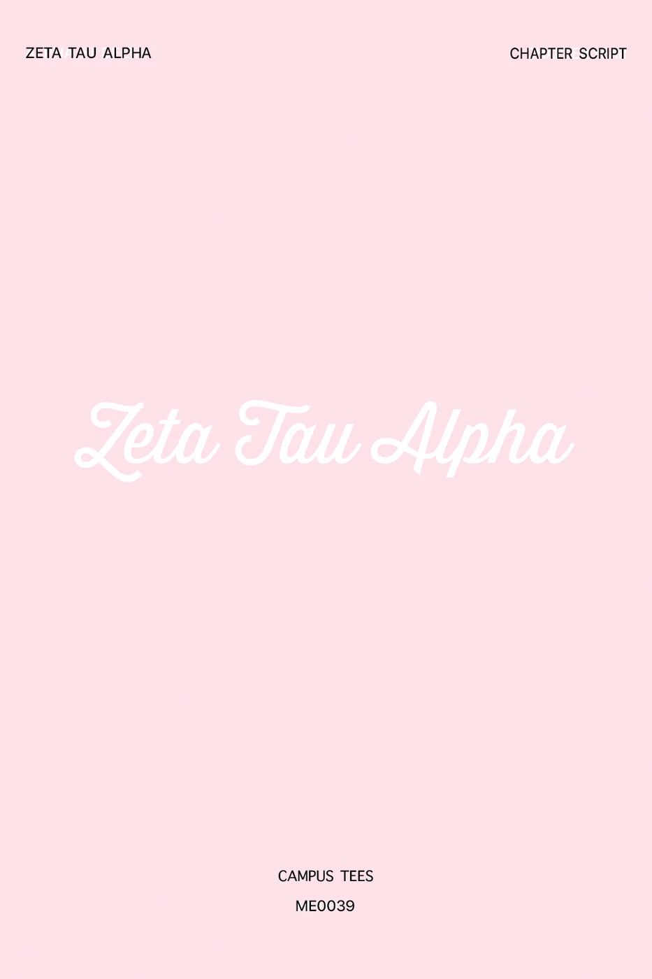 Kutztown Zeta Tau Alpha Script — Campus Tees custom apparel design inspiration