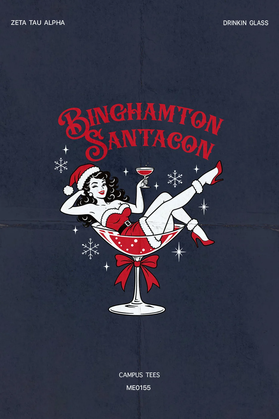 Binghamton ZTA Mrs.Claus Santacon — Campus Tees custom apparel design inspiration