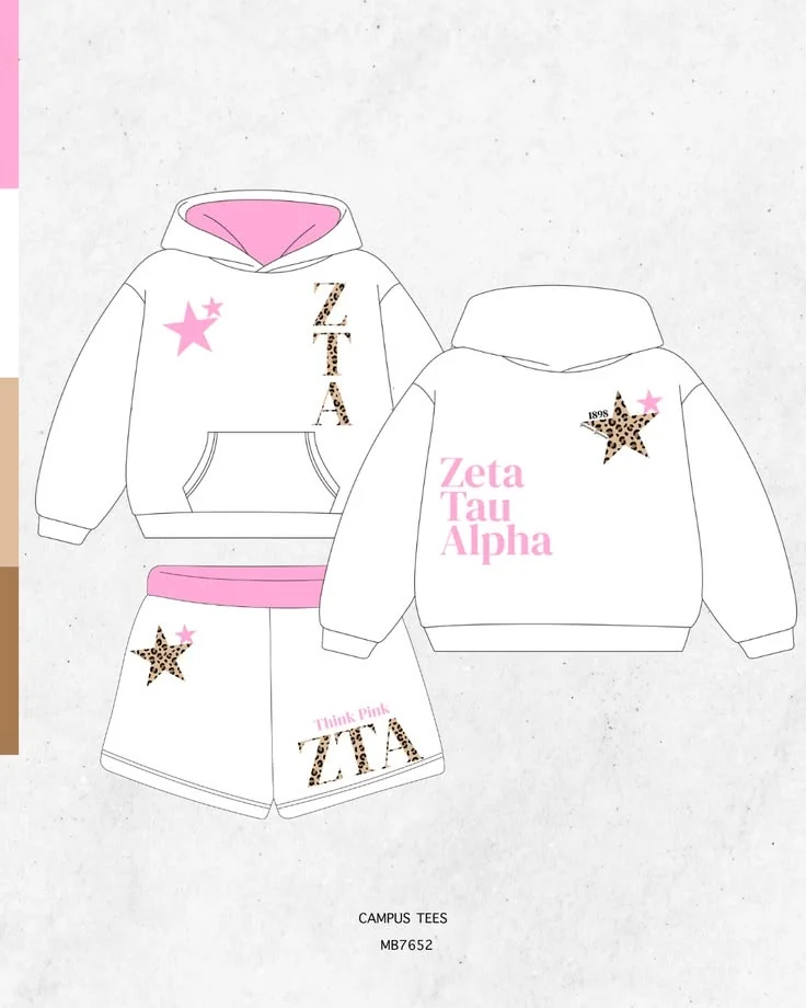Zeta Tau Alpha · Apparel mockup — Campus Tees garment mockup inspiration