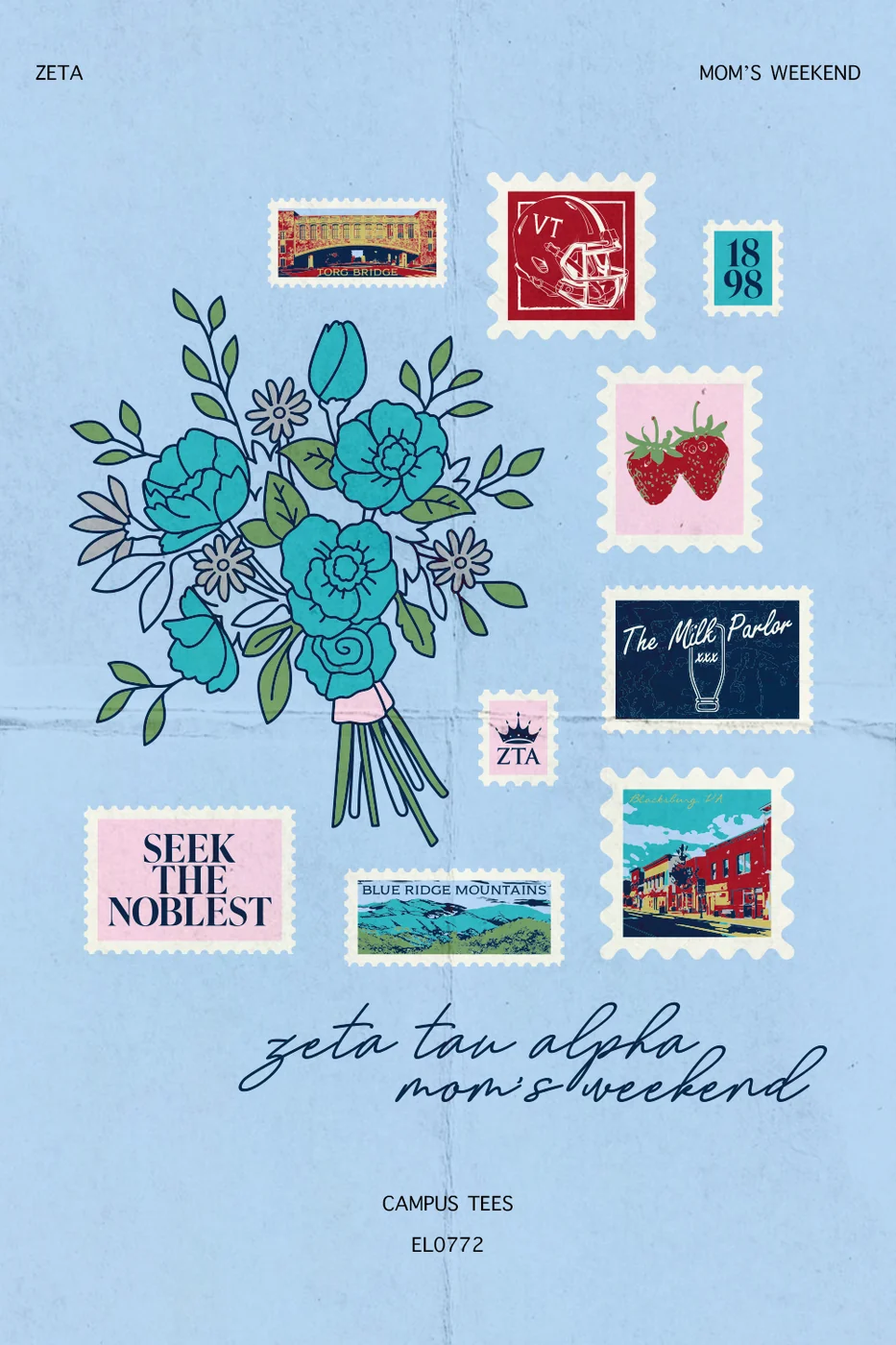 VTZeta Moms Weekend — Zeta Tau Alpha design inspiration for mom’s weekend